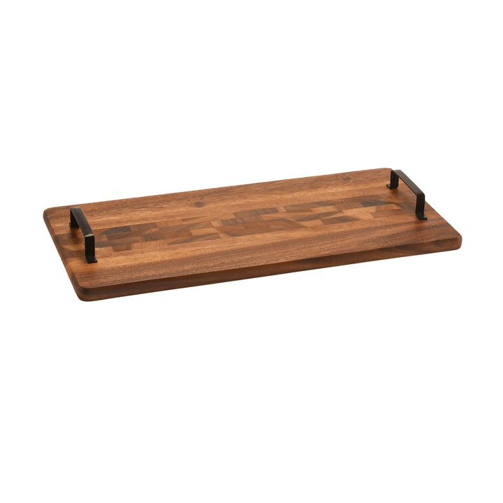 Acacia Serving Trays with Metal Handles — Serving Tray, [material], Kalmar Home