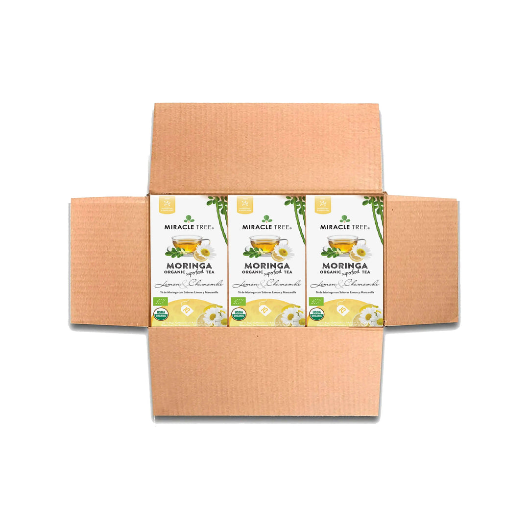 Organic Moringa Tea - Lemon & Chamomile - Caffeine-Free Herbal Tea