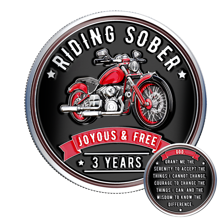 Riding Sober Recovery Affirmation Coin
