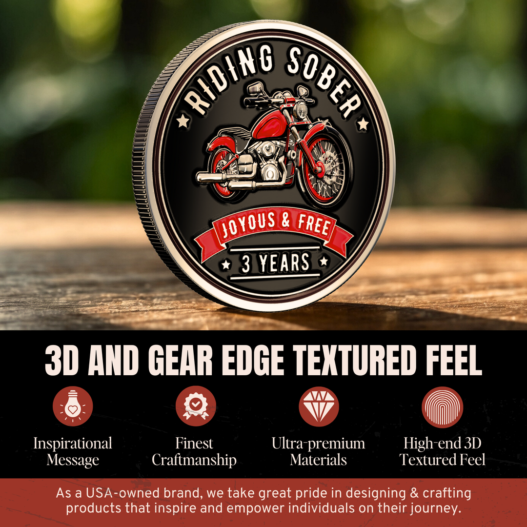 Riding Sober Recovery Affirmation Coin
