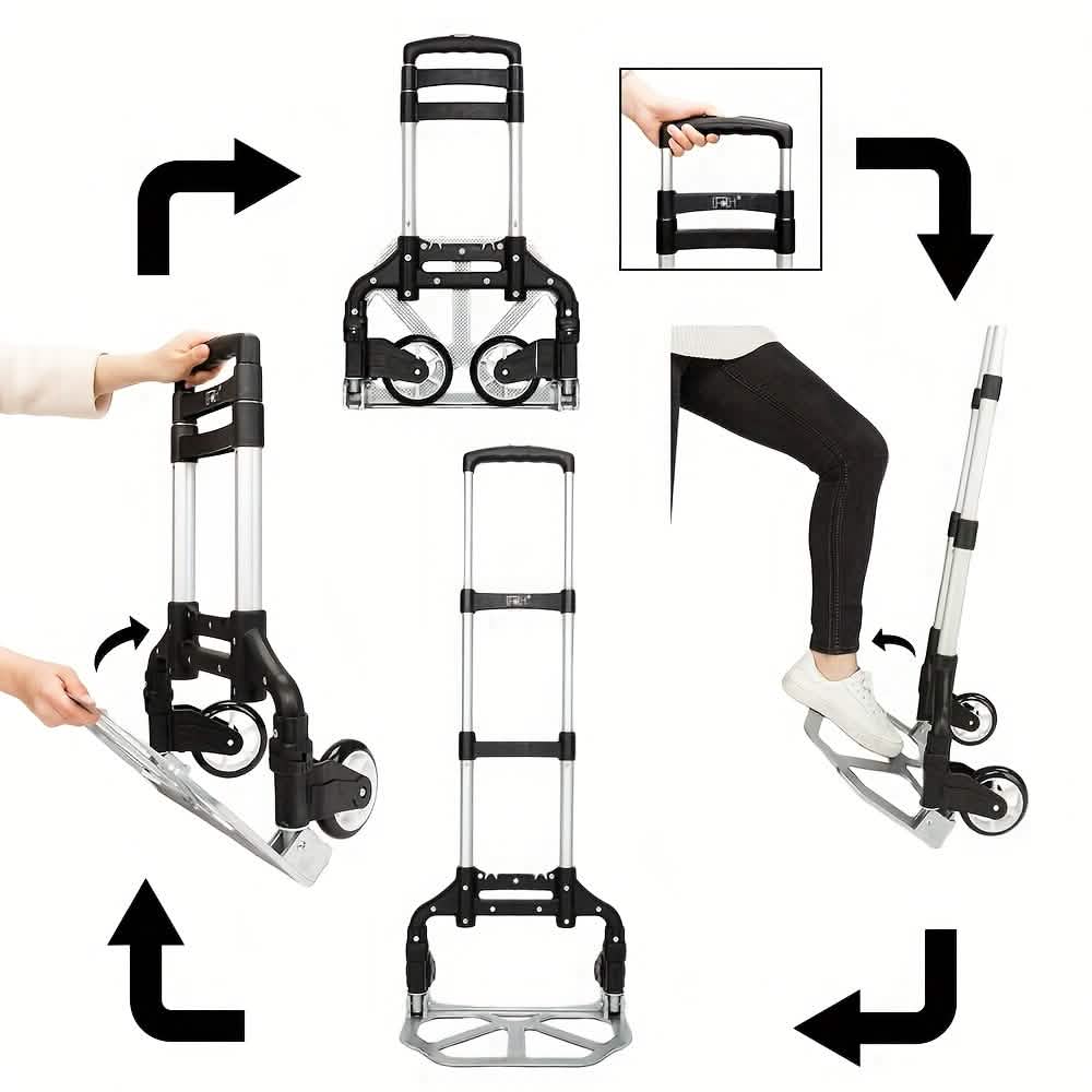 Folding Aluminum Hand-Cart and Dolly–165 lb Capacity