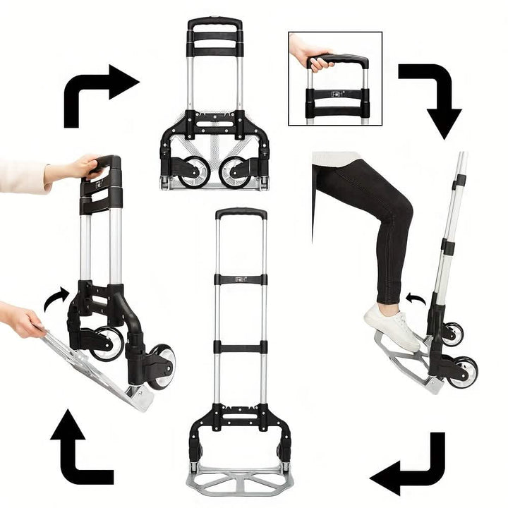 Folding Aluminum Hand-Cart and Dolly–165 lb Capacity