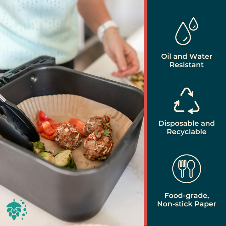 Air Fryer Parchment Liners — Square, Pack of 125