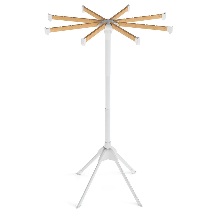 4 Legs Foldable Clothes Drying Rack with 8 Bamboo Hanging Rods and 40 Hanger Slots