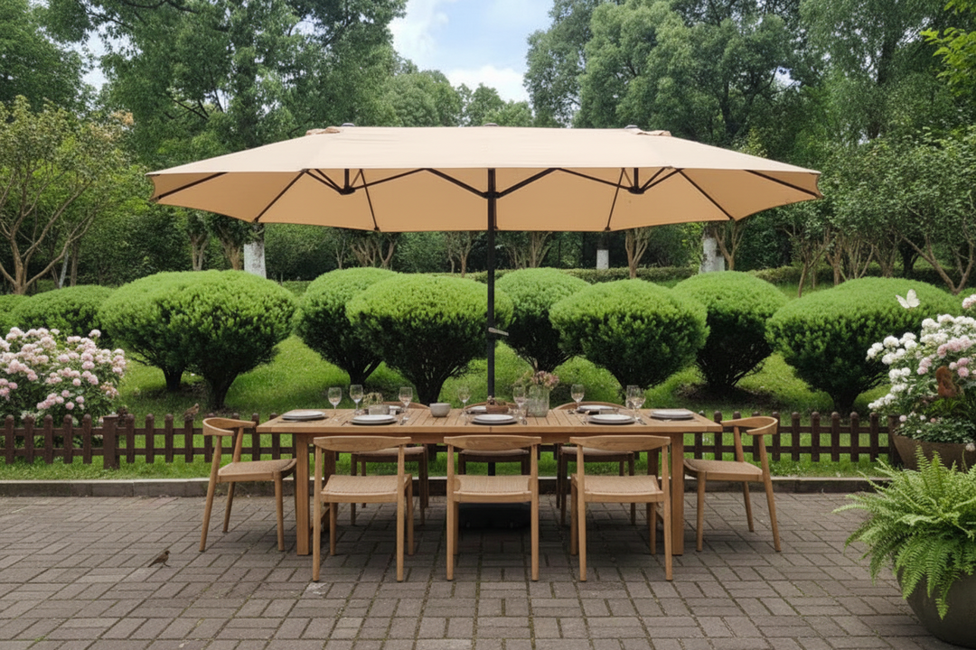 Full Iron Double-headed Umbrella Central-column Umbrella Sunshade Outdoor