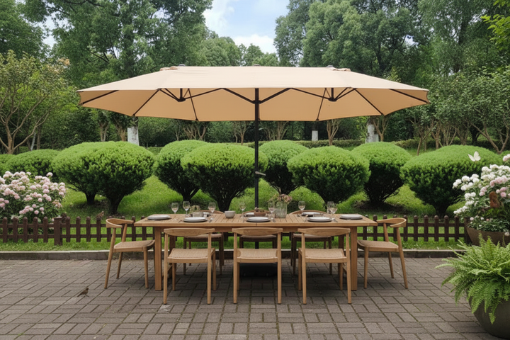 Full Iron Double-headed Umbrella Central-column Umbrella Sunshade Outdoor