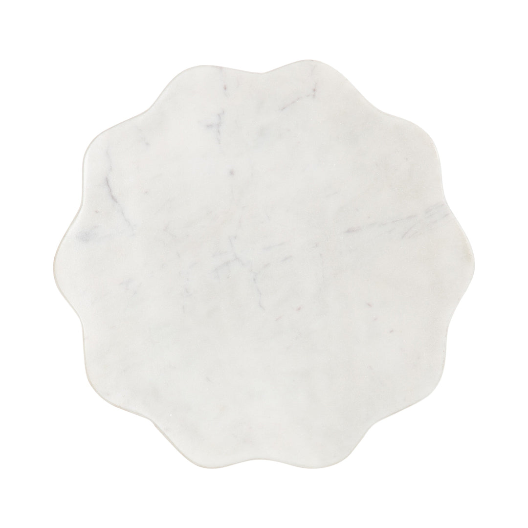 Sanzo Scalloped Marble and Metal Table