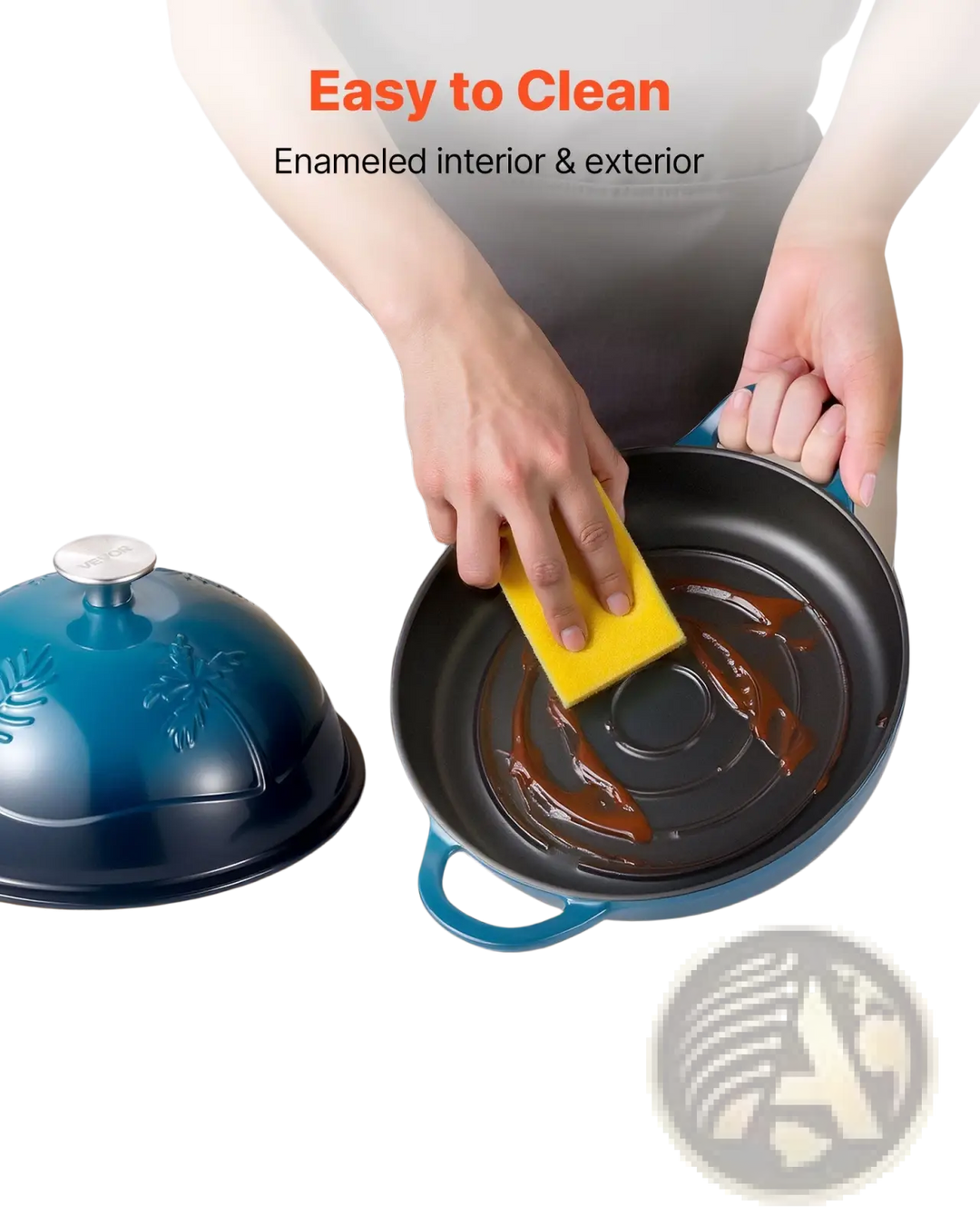 5 Qt Enameled Cast Iron Dutch Oven with Palm Design