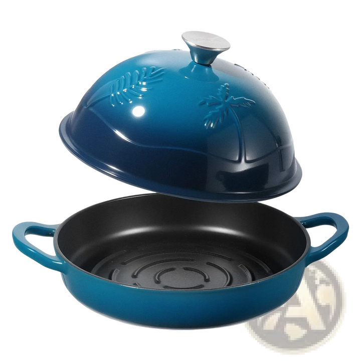 5 Qt Enameled Cast Iron Dutch Oven with Palm Design
