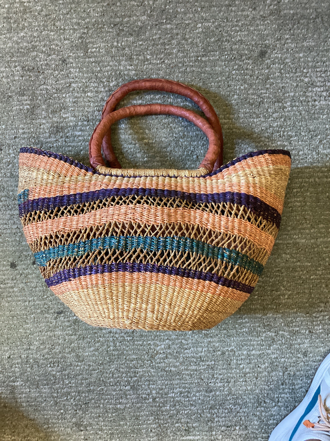 Handwoven Ghanaian Basket Shopper