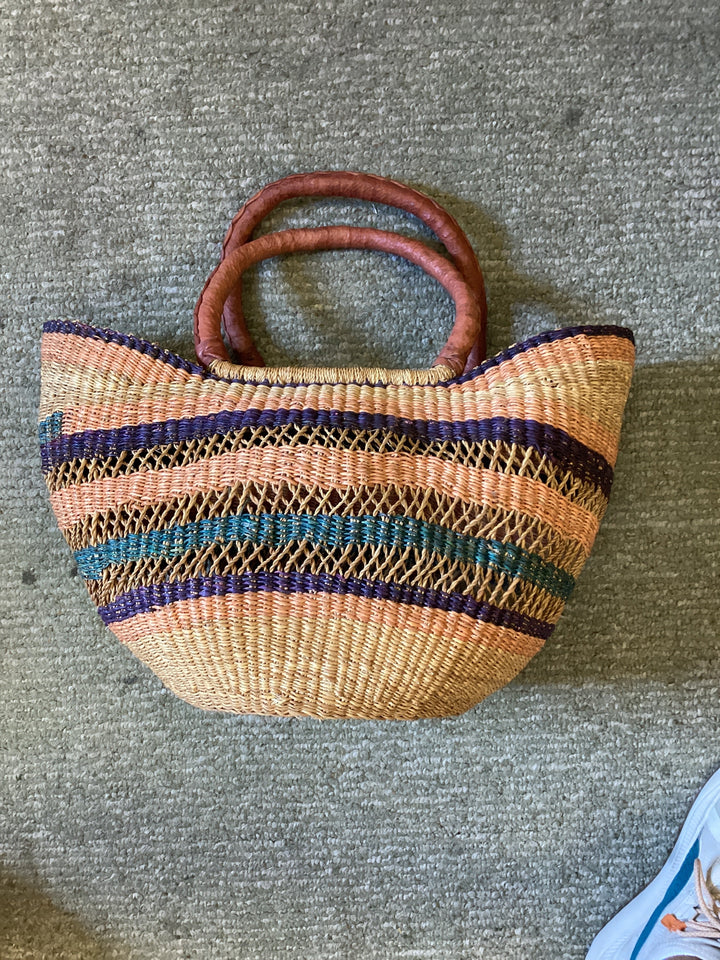Handwoven Ghanaian Basket Shopper