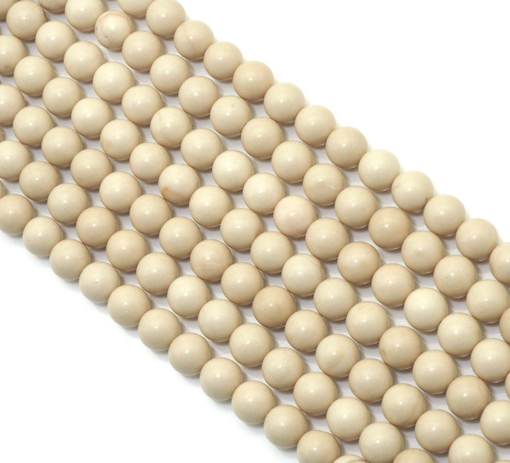 Genuine Fossil Wood Round Smooth Beads, 6mm/8mm/10mm/12mm, Sku#U1495