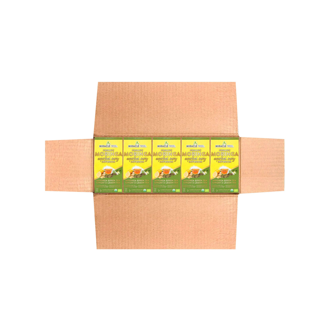 Organic Moringa Energy Tea - Ginger Lemon - Natural Coffee Alternative
