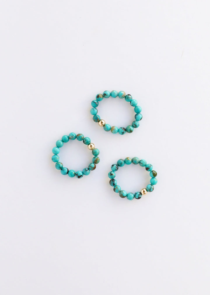 Natural Turquoise + 14k Gold Filled || Adult Ring