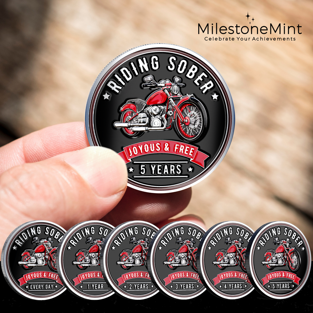 Riding Sober Recovery Affirmation Coin