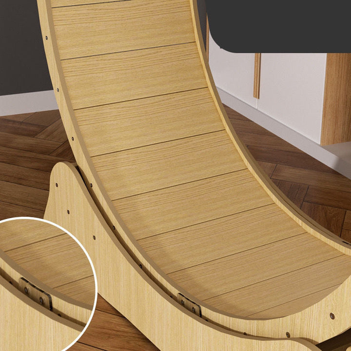 Curved wooden ramp base with gray sisal running track and small mounting holes