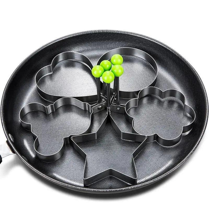 5Pcs Stainless Steel Fried Egg Mold Pancake Mould Omelette Mold Ring Cooking Fried Egg Bento Shaper Kitchen Gadget Frying Egg Cooking Tools Kitchen Accessories Gadget Rings