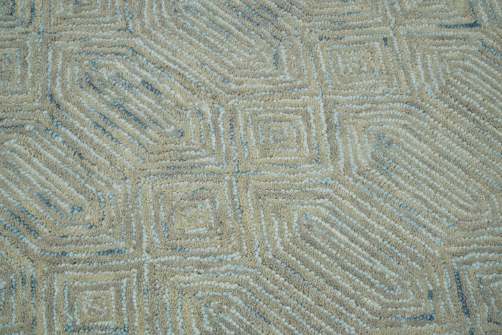 Beige Modern Style Hand Tufted Wool Area Rug