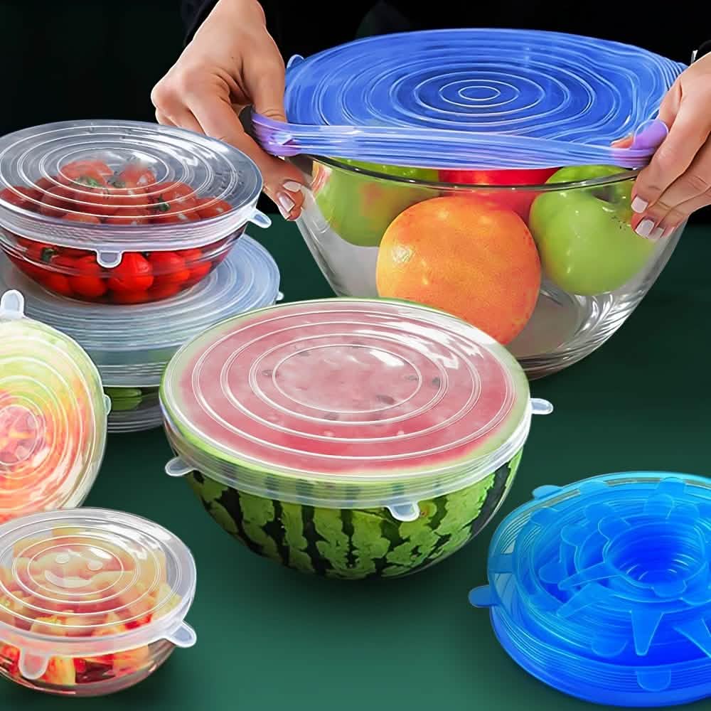 Reusable Silicone Stretch Lids (6‑Pack)