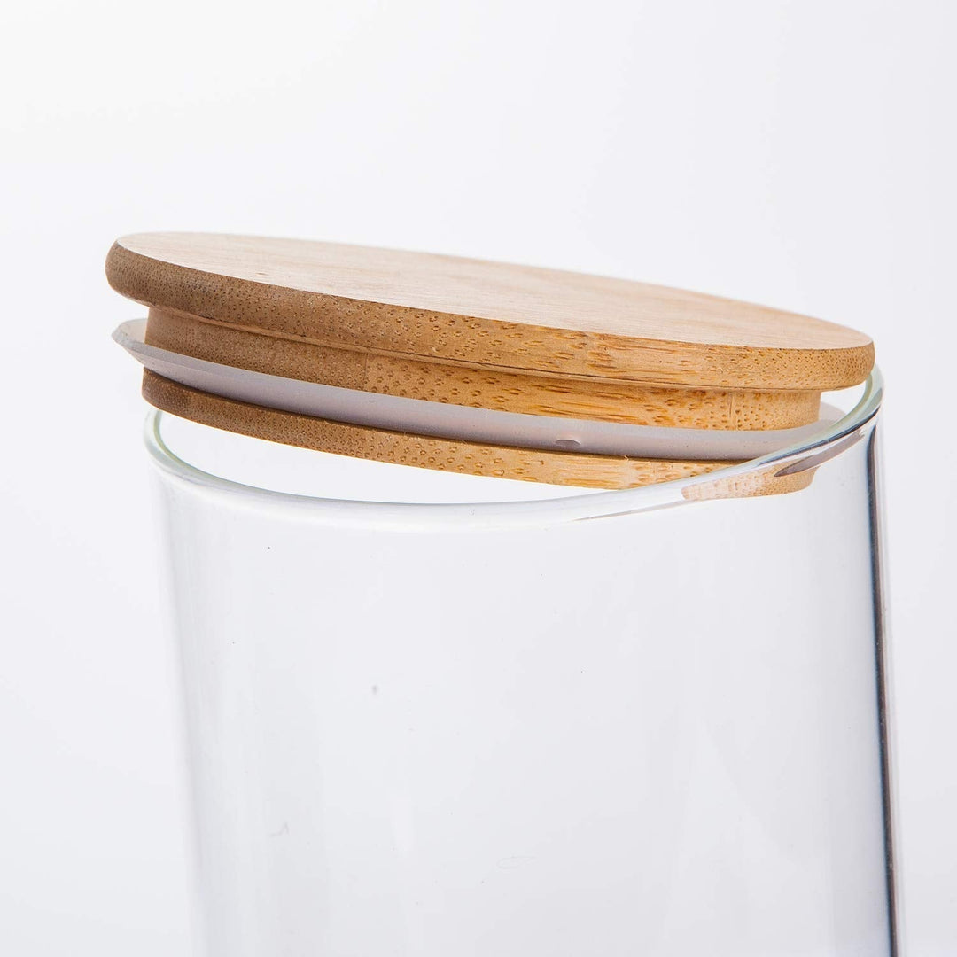 Glass Food Storage Jars with Bamboo Lids (5 piece)