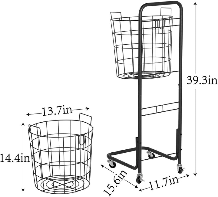 Rolling 2-Tier Laundry Hamper & Storage Cart