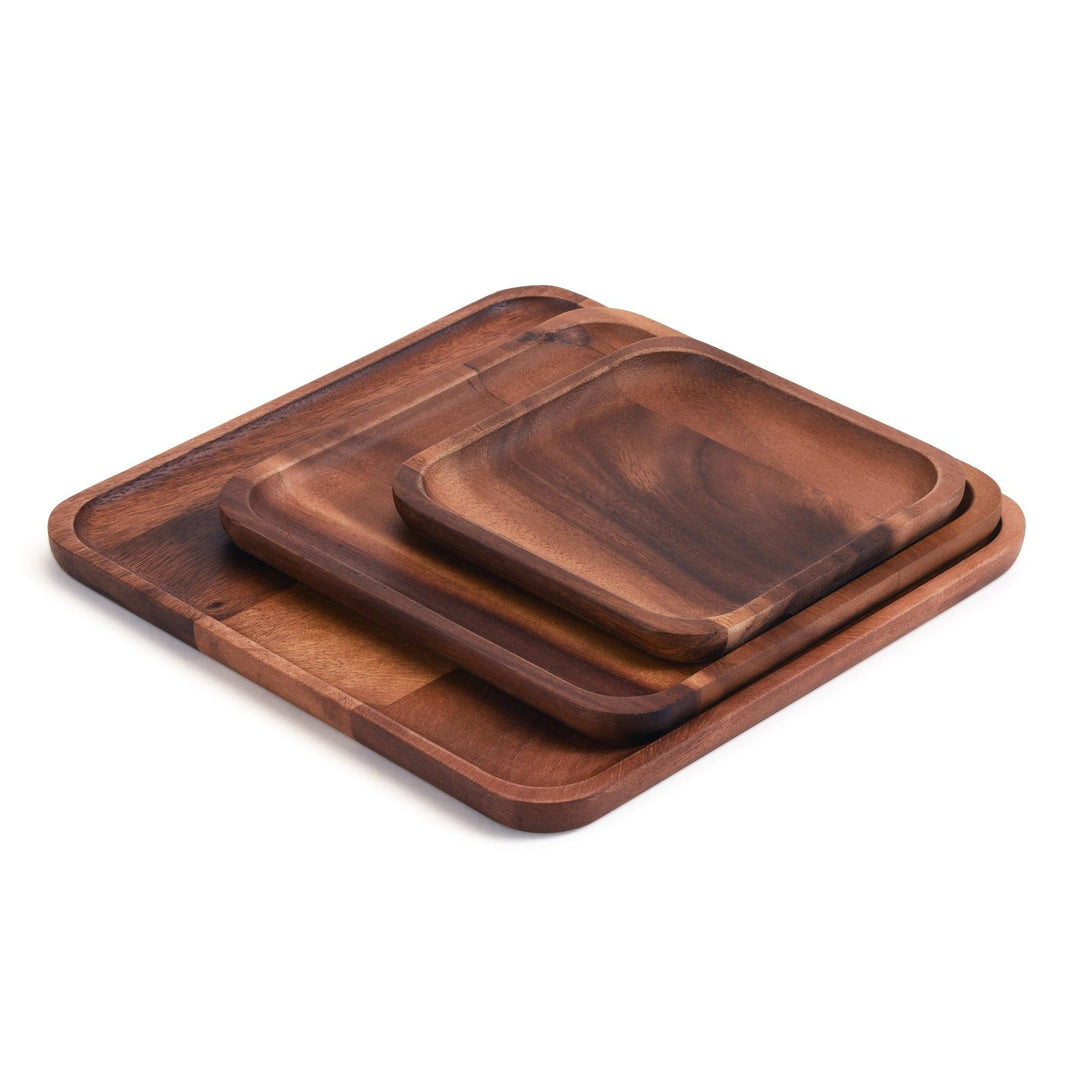 set of 3 Acacia Plates - 1 each size — Tabletop, [material], Kalmar Home