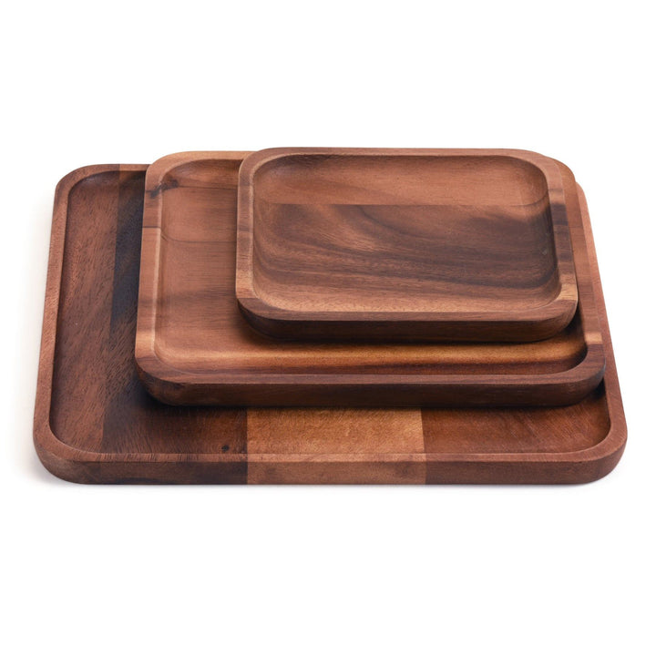 set of 3 Acacia Plates - 1 each size — Tabletop, [material], Kalmar Home