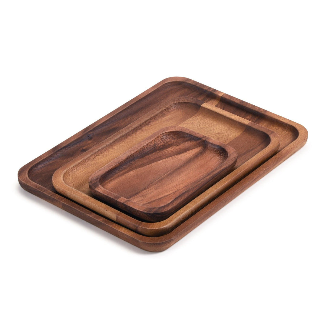 set of 3 Acacia Plates - 1 each size — Tabletop, [material], Kalmar Home