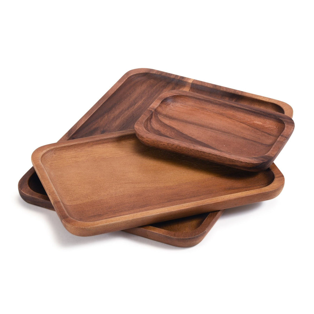 set of 3 Acacia Plates - 1 each size — Tabletop, [material], Kalmar Home