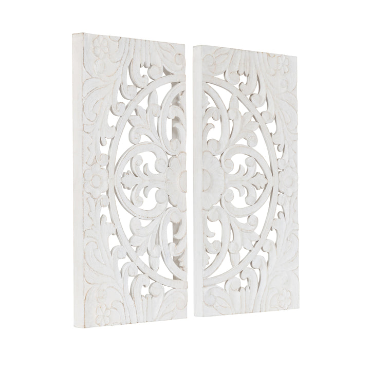 Saanvi Carved Wood Wall Art Set