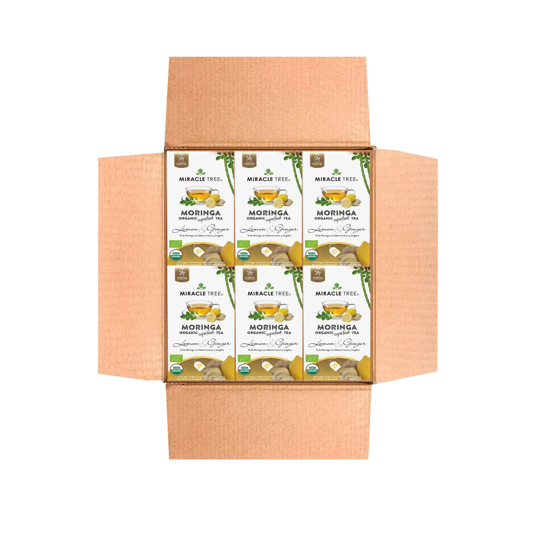 Organic Moringa Tea - Lemon & Ginger - Caffeine-Free Herbal Tea