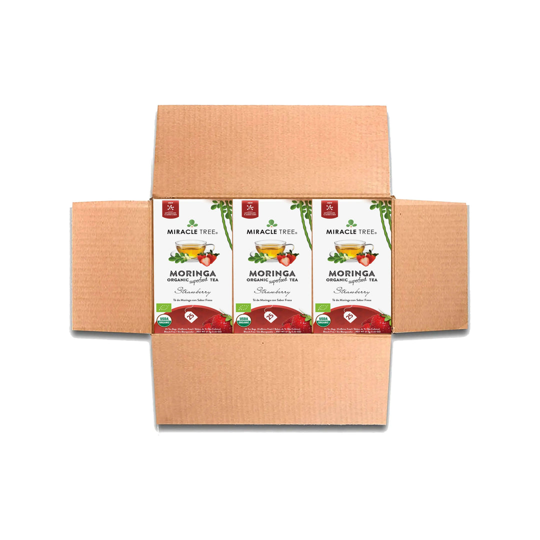 Organic Moringa Tea - Strawberry - Caffeine-Free Herbal Tea
