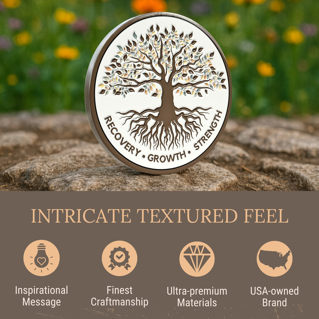 Tree of Life Affirmation Sobriety Coin Gift Set - Limited Edition