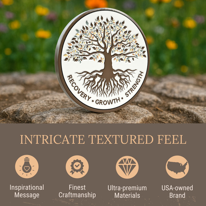Tree of Life Affirmation Sobriety Coin Gift Set - Limited Edition