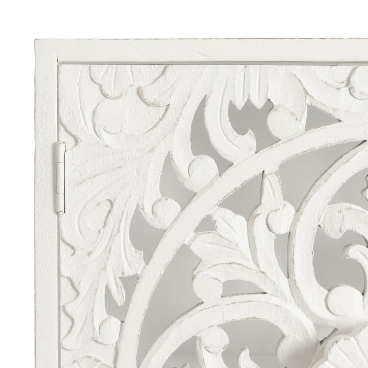 Saanvi Carved Wood Wall Cabinet