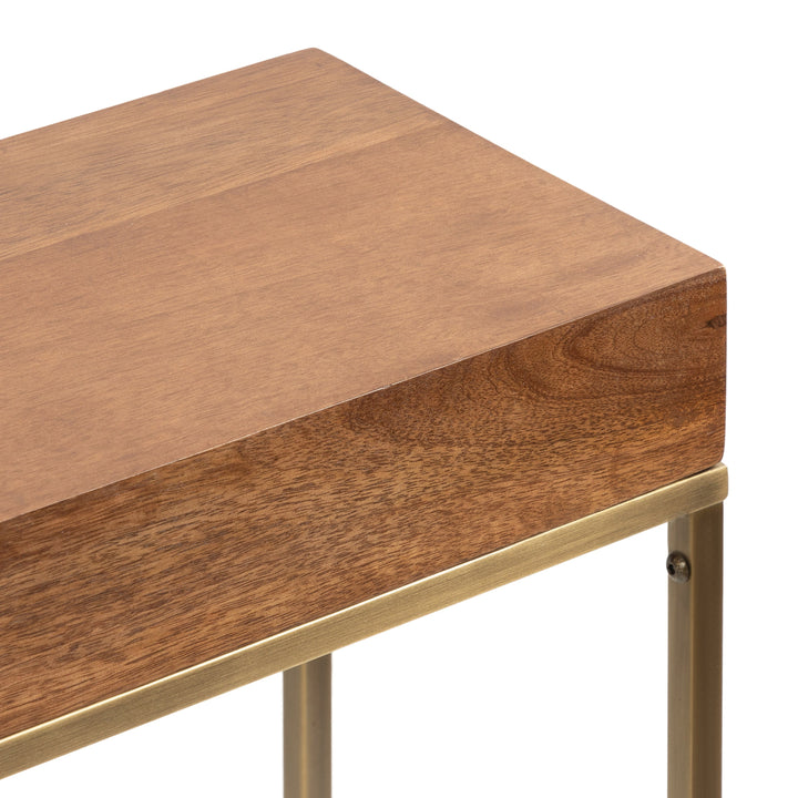 Karlsen Wood and Metal Slim Side Table
