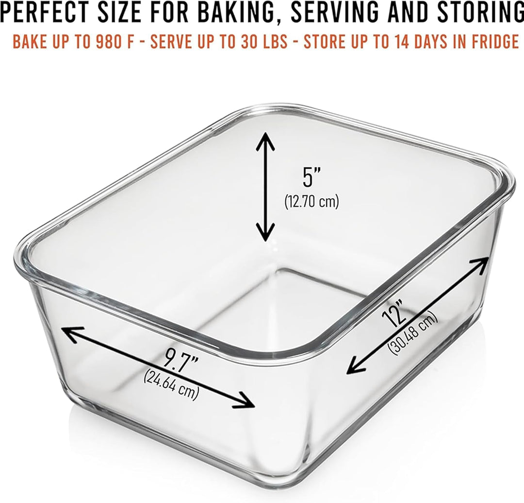 Extra‑Large Borosilicate Glass Baking & Storage Container–28 Cup
