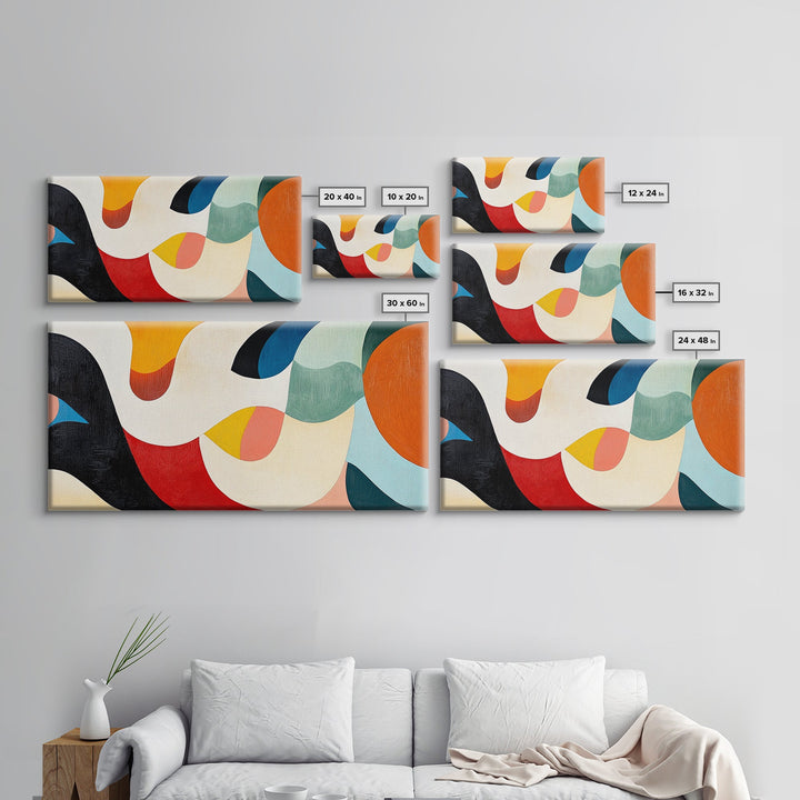 Minimalist Abstract Framed Canvas Print Geometric Rustic Wall Art Sage Green Wall Art Modern Decor Horizontal Wall Art Tall Narrow Art