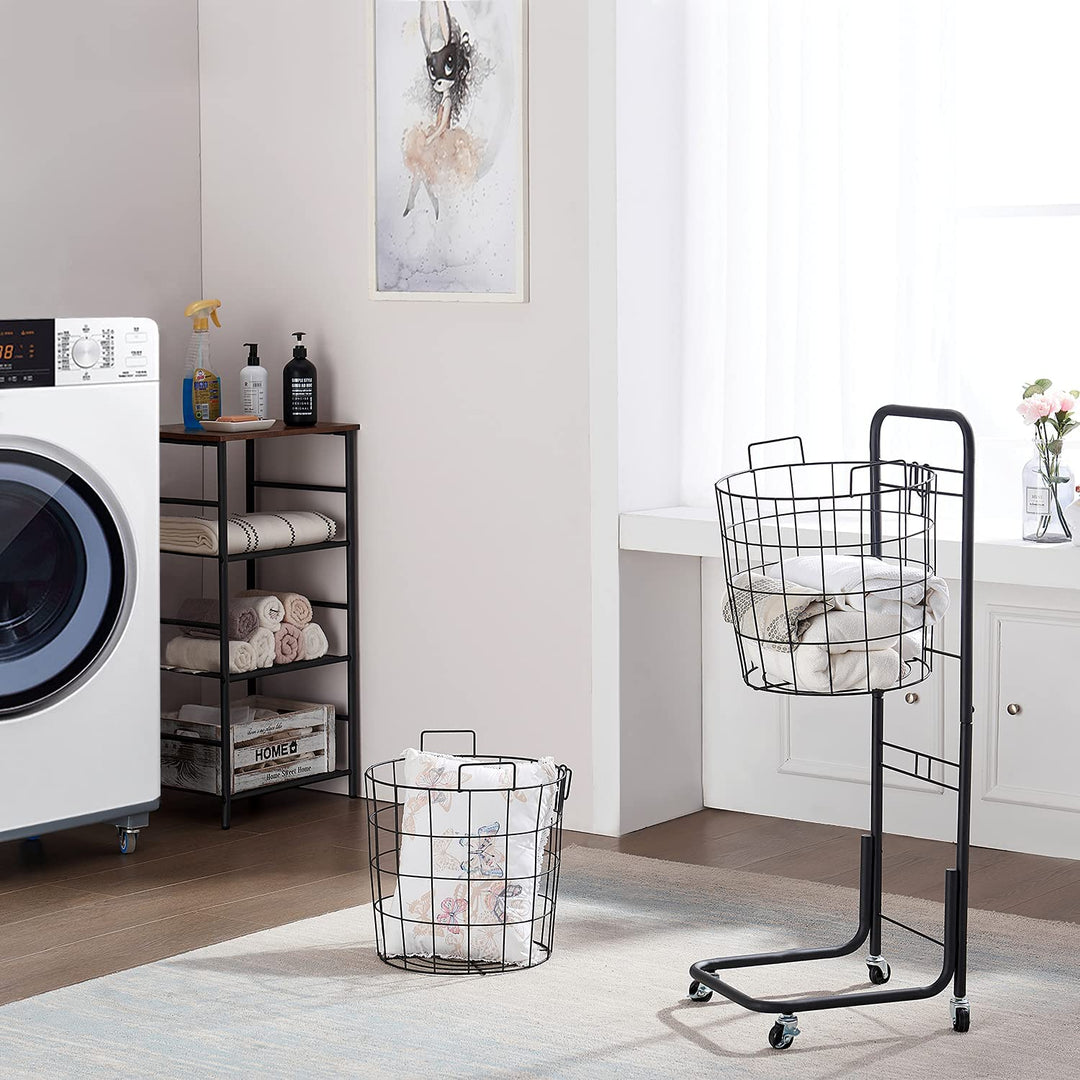 Rolling 2-Tier Laundry Hamper & Storage Cart