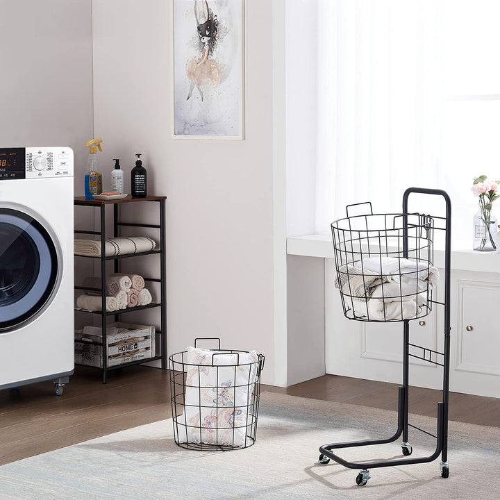Rolling 2-Tier Laundry Hamper & Storage Cart