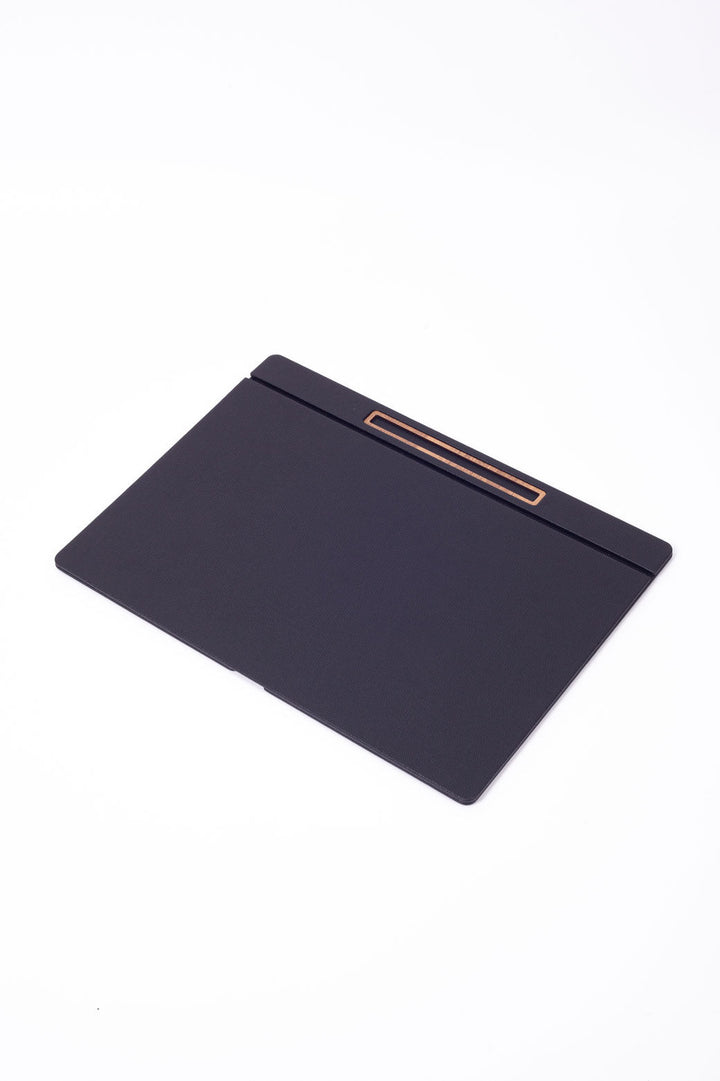 Leather Covered Desk Desk Black Wood Detail 50x35cm