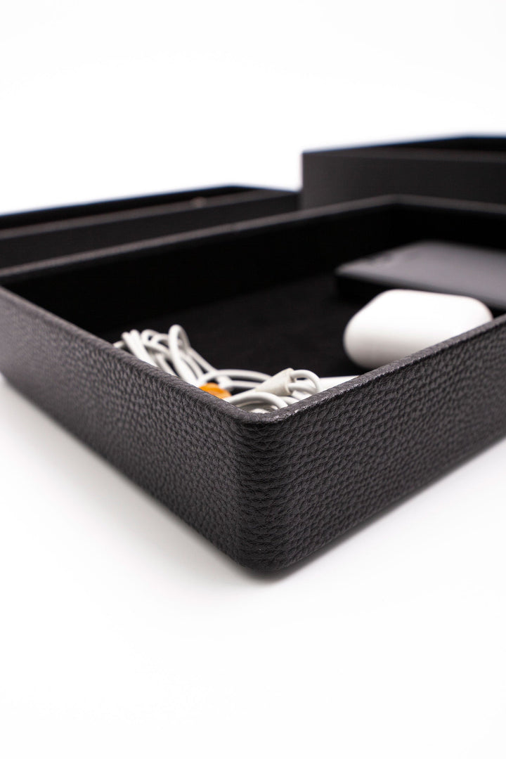 Felix Leather Organizer Set Of Three With Document Shelf Black