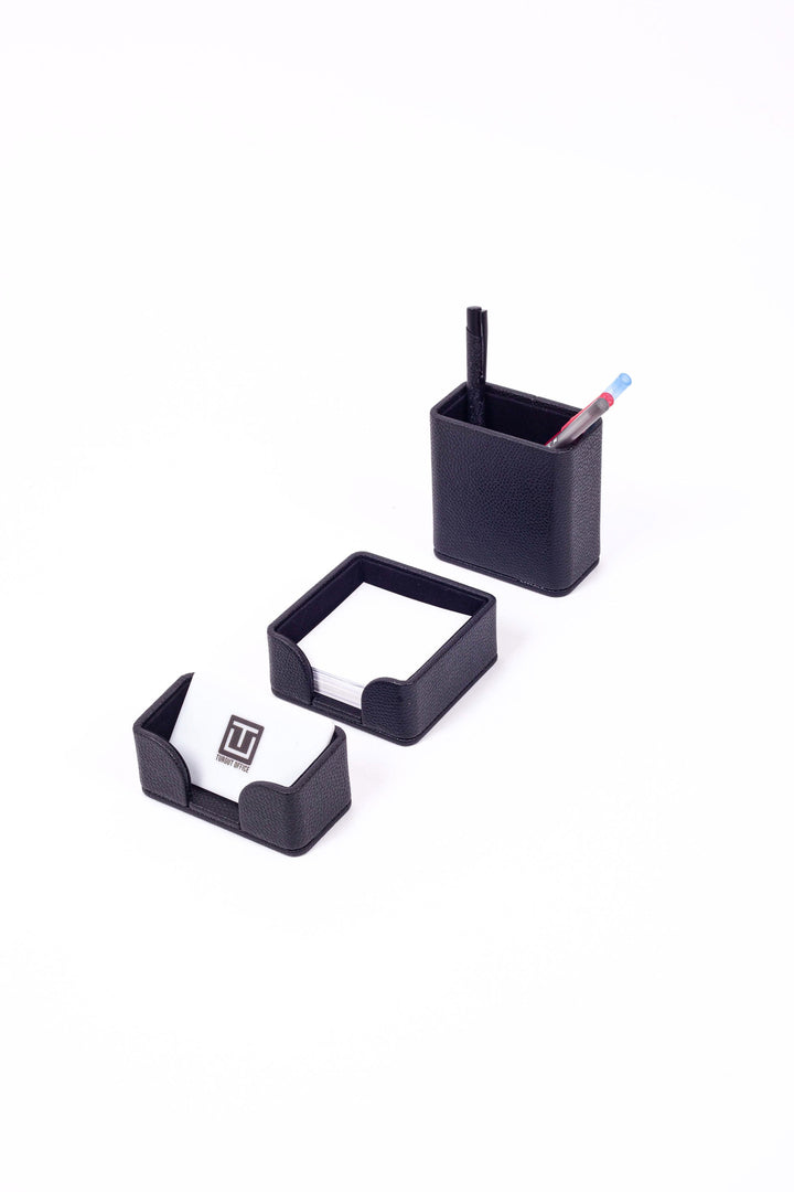 Felix Leather Desktop Set Black 3 Pieces