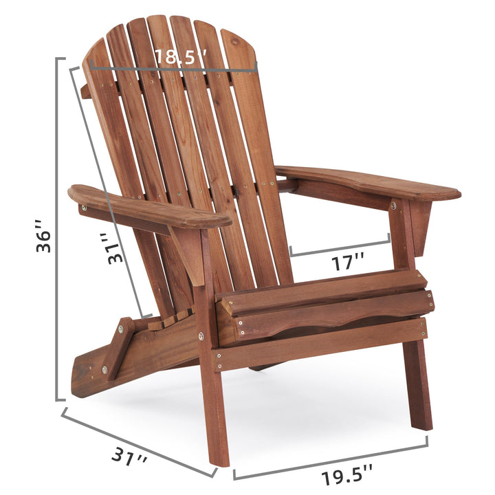Solid Wood Folding Adirondack Chair (Set of 2)