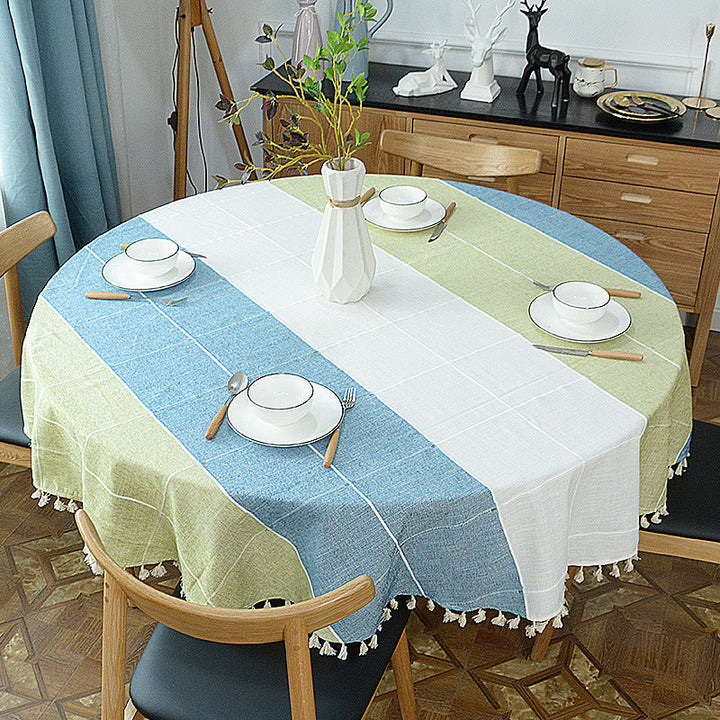 Cotton-Linen Round Table Cloth