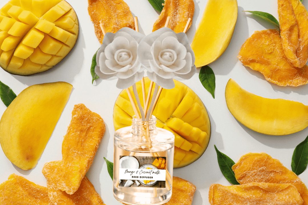 Exotic & Escape Reed Diffuser Collection – Tropical Scents with Mango, Pineapple, Hibiscus & Coconut
