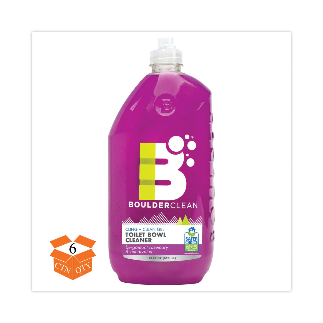 Boulder Clean Toilet Bowl Cleaner, Bergamont, Rosemary and Eucalyptus, 28 oz Bottle, 6/Carton