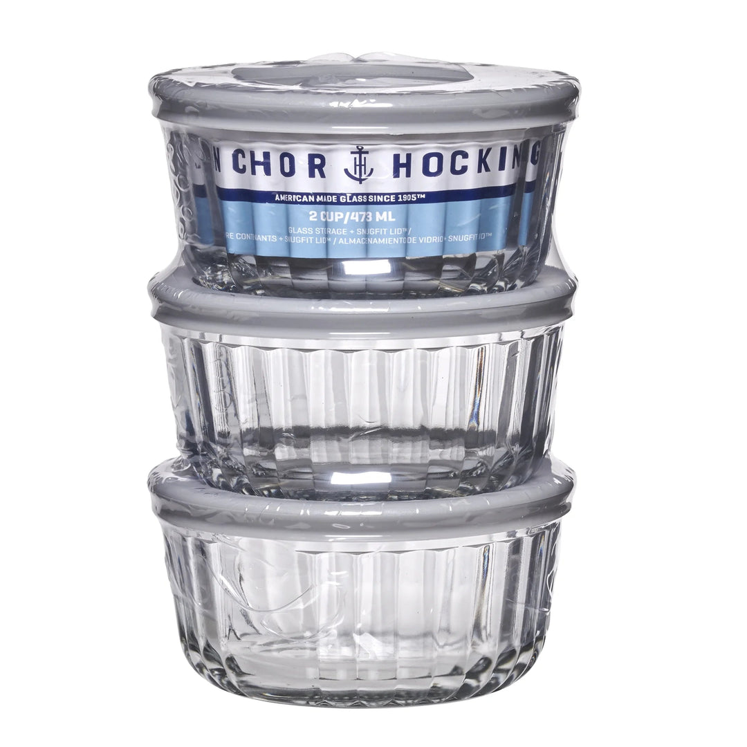 Anchor Hocking Glass Storage Containers (3-Pack)