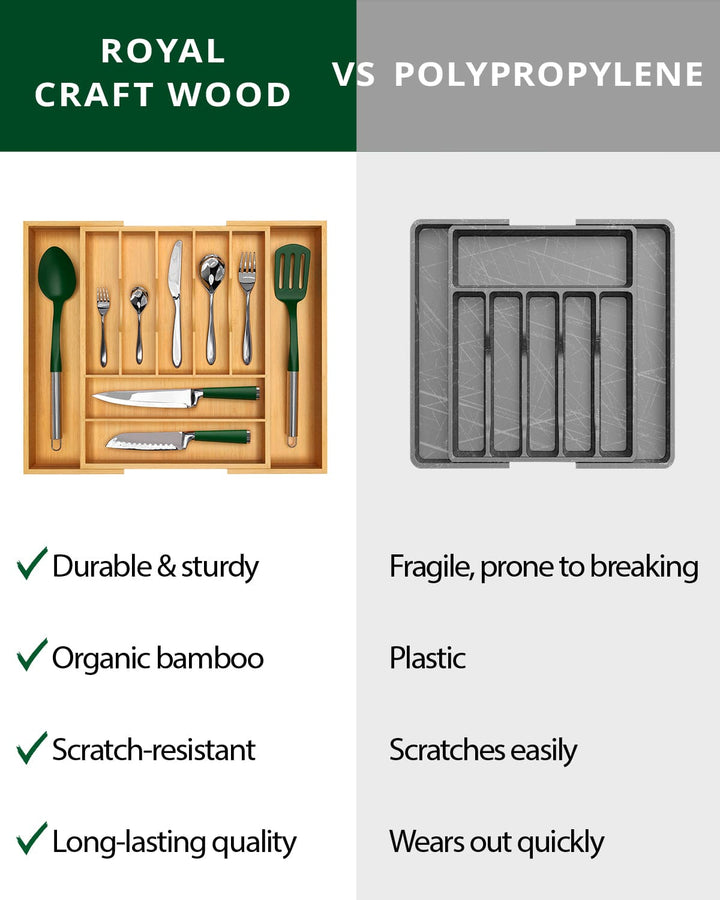 Silverware Drawer Organizer, Natural (9 Slots)