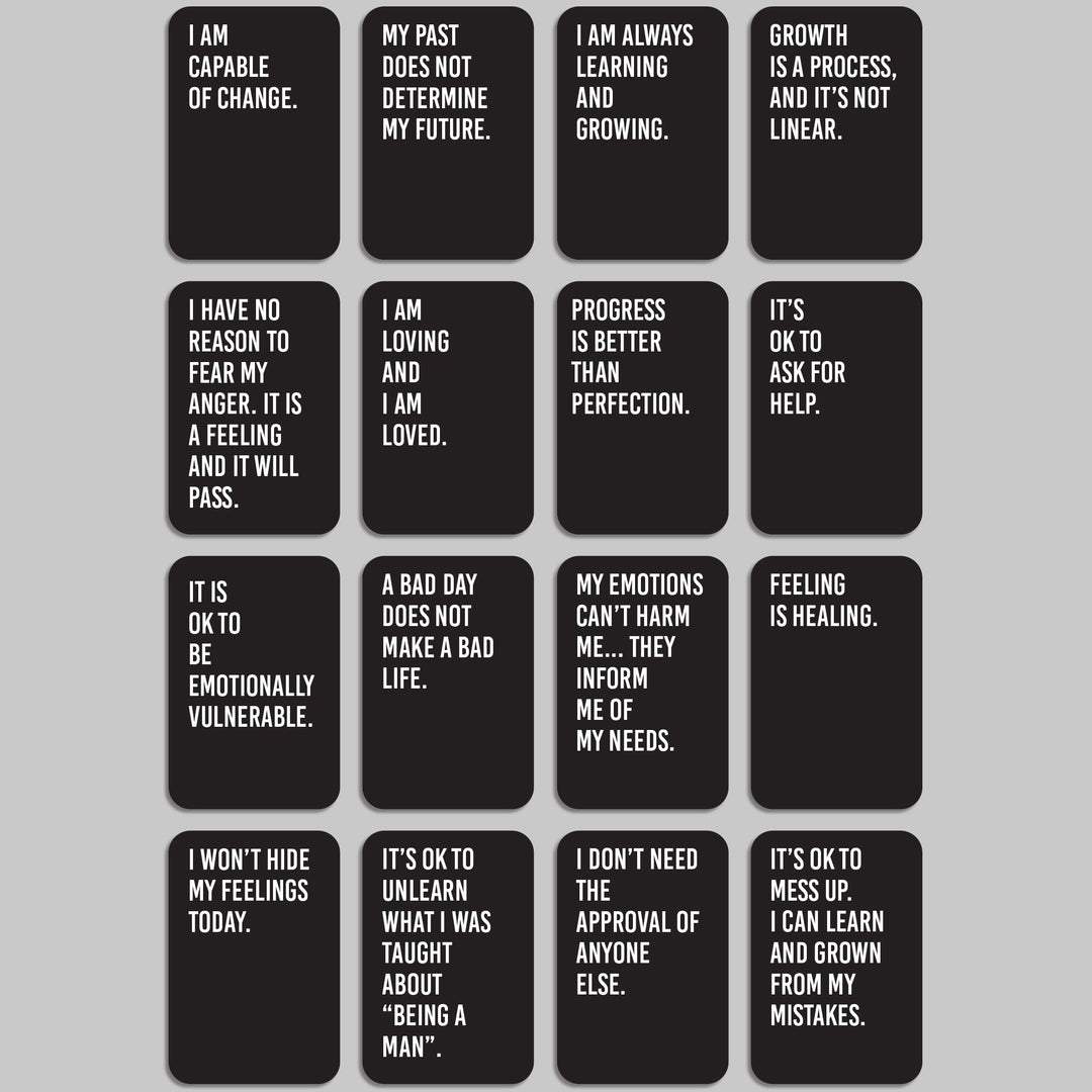 Empowering Affirmation Cards for Men, Deck of 16